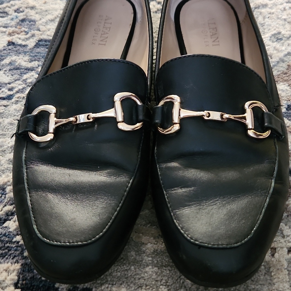 alfani step flex gayle black leather loafers - Picture 3 of 11